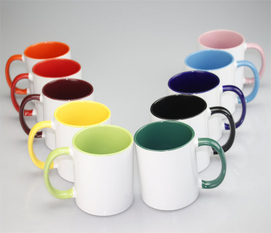 11oz 2 Tones Glazed Ceramic Mug Sublimation Printed Customized Logo