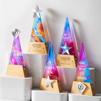 &nbsp;Luxury Blank Wooden Plaques Customized Wooden Crystal Trophies-10-10款金属实木奖杯