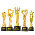 Wholesale Custom Logo Creative Resin Gold Plated Award Trophy With Black Glass Crystal Base-69款树脂奖杯