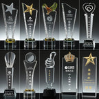 Customized Crystal Glass Trophy Laser Engraved Blank Crystal Award Trophy-62款水晶奖杯
