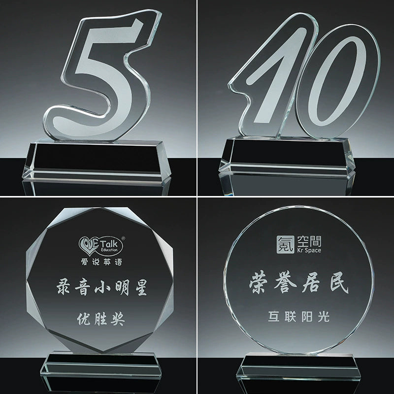 Customized Crystal Glass Trophy Laser Engraved Blank Crystal Award Trophy-62款水晶奖杯