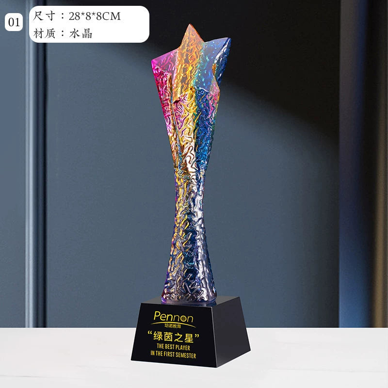 Star Crystal Glass Trophy Awards-1-01款水晶烤色奖杯