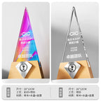 K9 Crystal Award Tower Star Crystal Trophy-1-01款金属实木奖杯