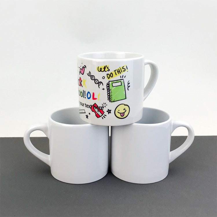 Personalized Eco-Friendly 6oz Ceramic Durable White Coffee Mug-6oz白杯