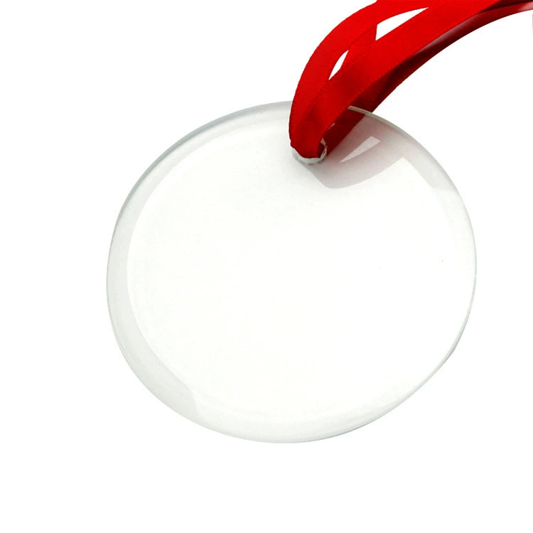 3 Inch Round Glass Ornament Blank Hanging Glass Pendant for DIY Craft & Holiday Decor-3寸圆形玻璃挂件