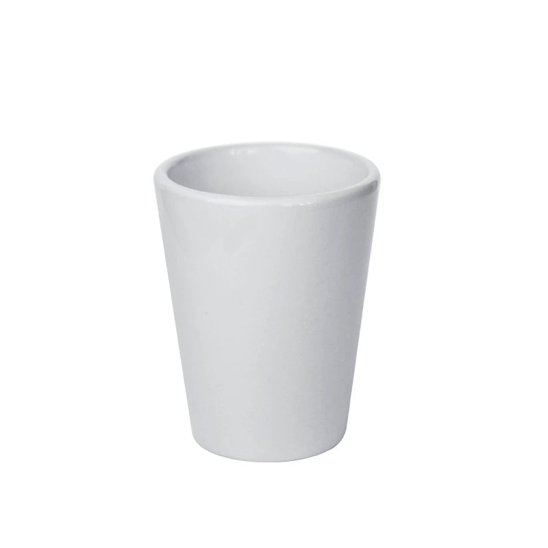 1.5oz Conical Ceramic Cup White Color Custom Printing Ceramic Shot Glasses