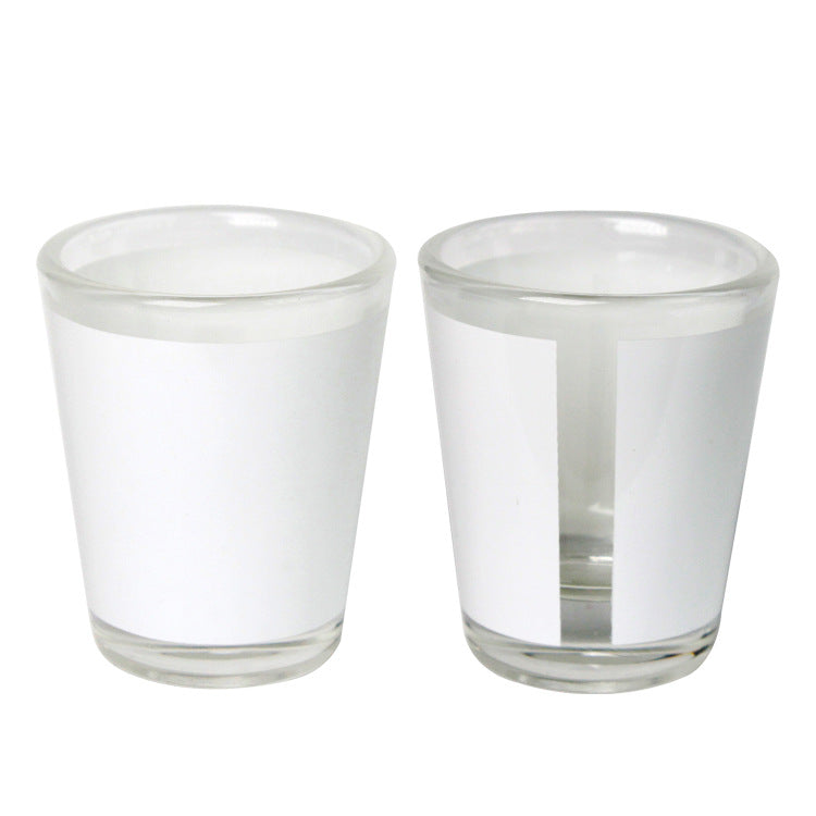 1.5oz White Patch Shot Glass Cup Sublimation Heat Transfer Mug