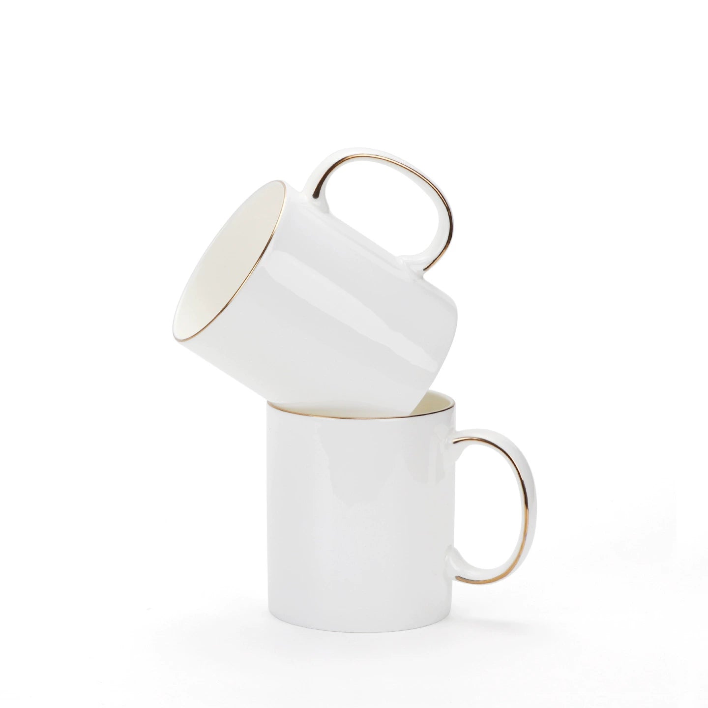 11oz Gold Rim Sublimation Blank Ceramic Mug-11oZ口把描金骨瓷白杯