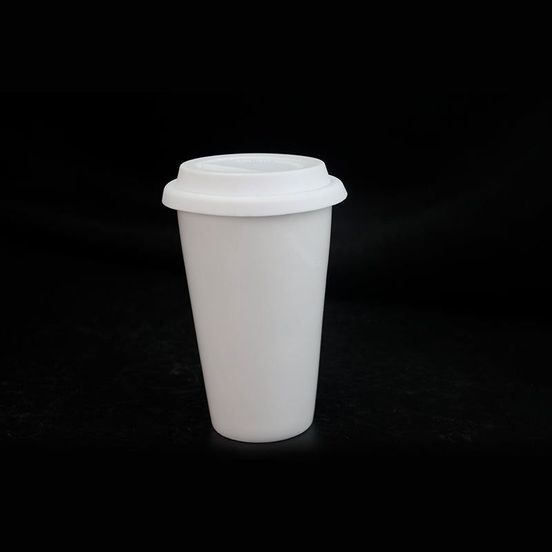 Custom Logo Personalised 11oz Double Wall Conical ceramic cup