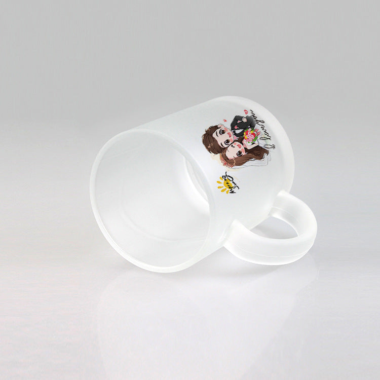11oz Frosted Glass cup Sublimation Glasses Mug Customized Printing