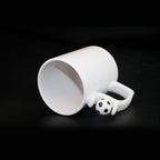 11oz Plain White Promotional Ceramic Mug Custom Design Football Handle Ceramic Coffee Mugs Cups
