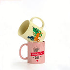 Heat transfer beige-coated ceramic cup, heat-transfer printed cup