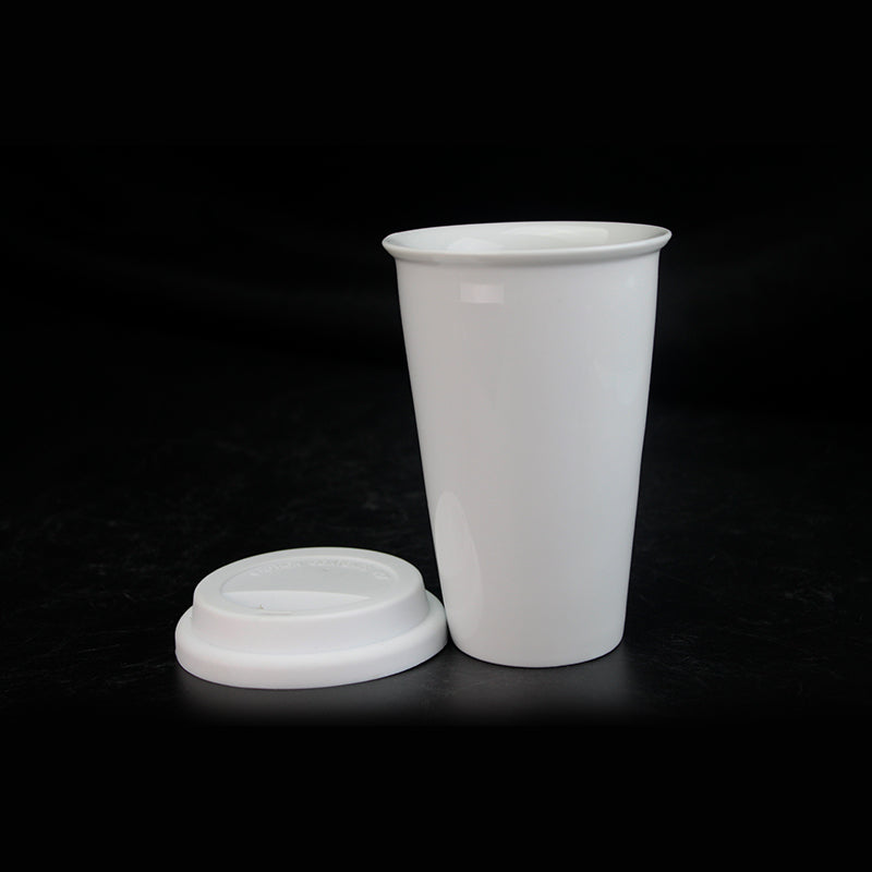 Custom Logo Personalised 11oz Double Wall Conical ceramic cup