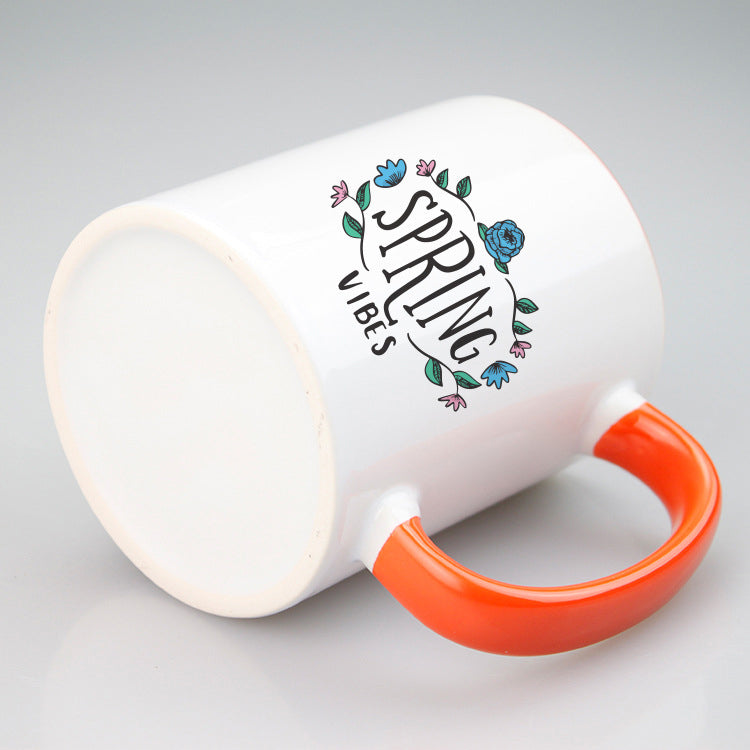 11oz 2 Tones Glazed Ceramic Mug Sublimation Printed Customized Logo
