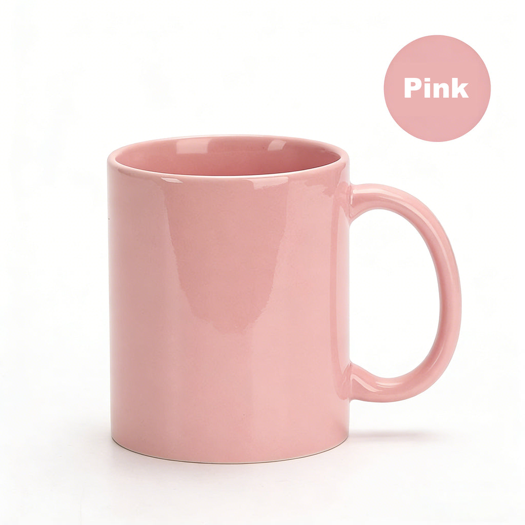 Heat transfer beige-coated ceramic cup, heat-transfer printed cup