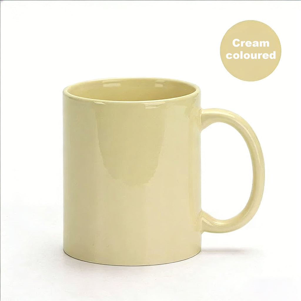 Heat transfer beige-coated ceramic cup, heat-transfer printed cup
