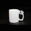 11oz Plain White Promotional Ceramic Mug Custom Design Football Handle Ceramic Coffee Mugs Cups