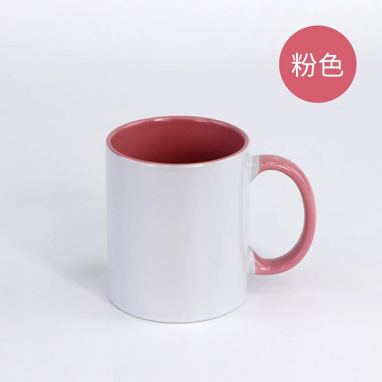 11oz Porcelain Modern Double Colorful Sublimated Custom Pattern Mug-11oz内彩彩把杯