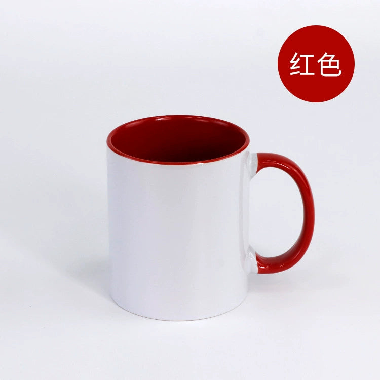 11oz Porcelain Modern Double Colorful Sublimated Custom Pattern Mug-11oz内彩彩把杯