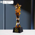 New Production Stars Football Trophy Cup Promotional Glass Cup Crystal Trophy-12-12款水晶烤色奖杯