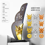 Personalized Crystal Glass Awards Plaque Trophy-12-12款镜面水晶奖杯