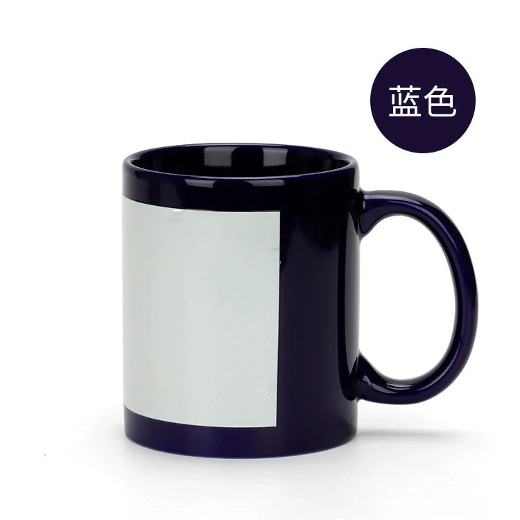 11oz Ceramic Heat Press Cup Sublimation Luminous Magic Mugs-11oz全彩方形夜光杯