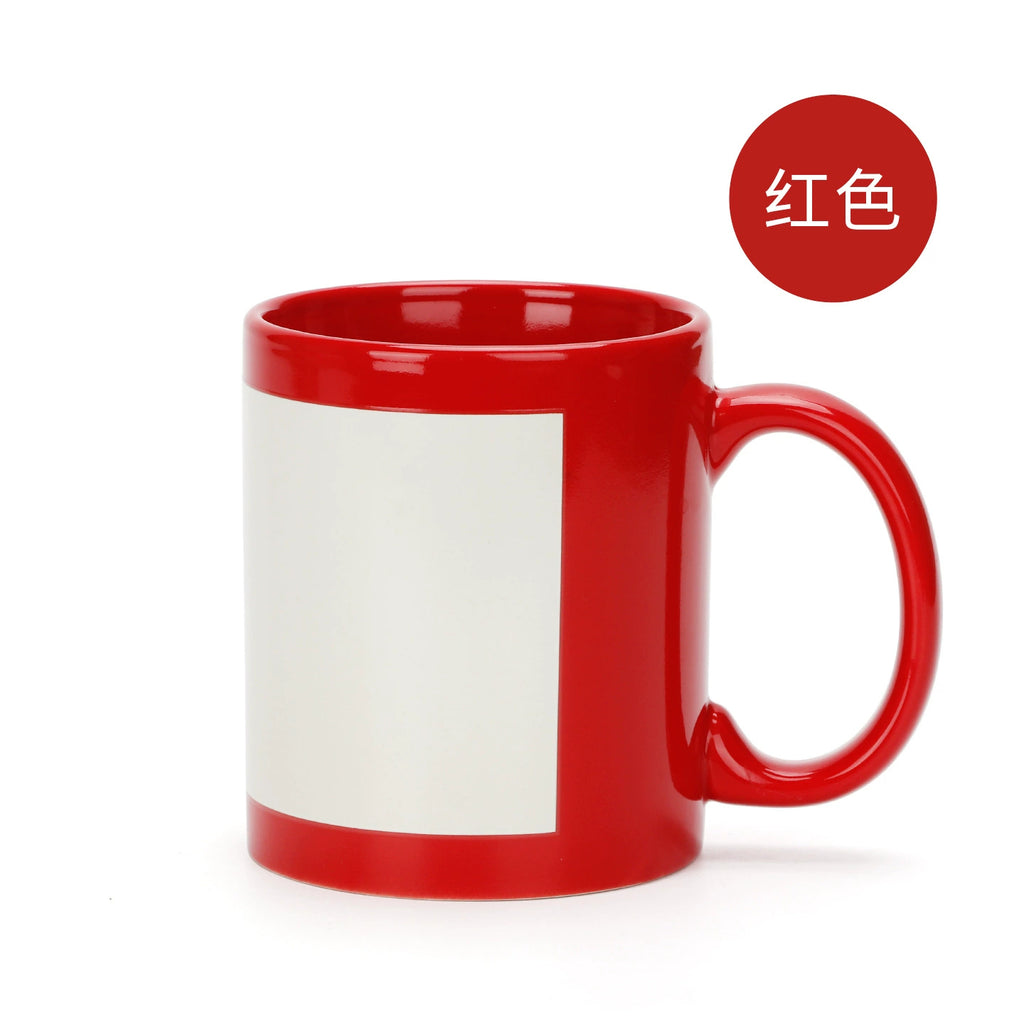 11oz Ceramic Heat Press Cup Sublimation Luminous Magic Mugs-11oz全彩方形夜光杯