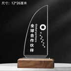 Souvenir Custom Design Laser Engraving Crystal Trophy Award Wooden Crystal Trophies-13-13款木质水晶奖杯