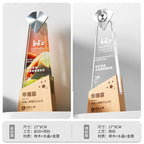Metal and Wood Laser Engraved Portable Custom Business Gift Award Trophy-13-13款金属实木奖杯