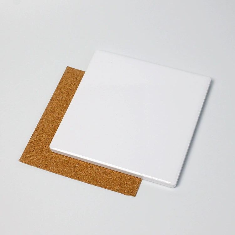 Square Ceramic Coasters with Cork Backing-9.5cm方形陶瓷杯垫配软木