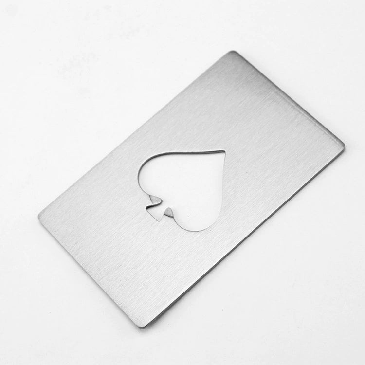 Ace Of Spades Silver Steel Beer Bottle Opener-银色不锈钢开瓶器（黑桃A状）