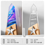 Sports Events Souvenirs Custom Shape Blank K9 Carved Crystal Awards and Trophies for Graduation-15-15款金属实木奖杯