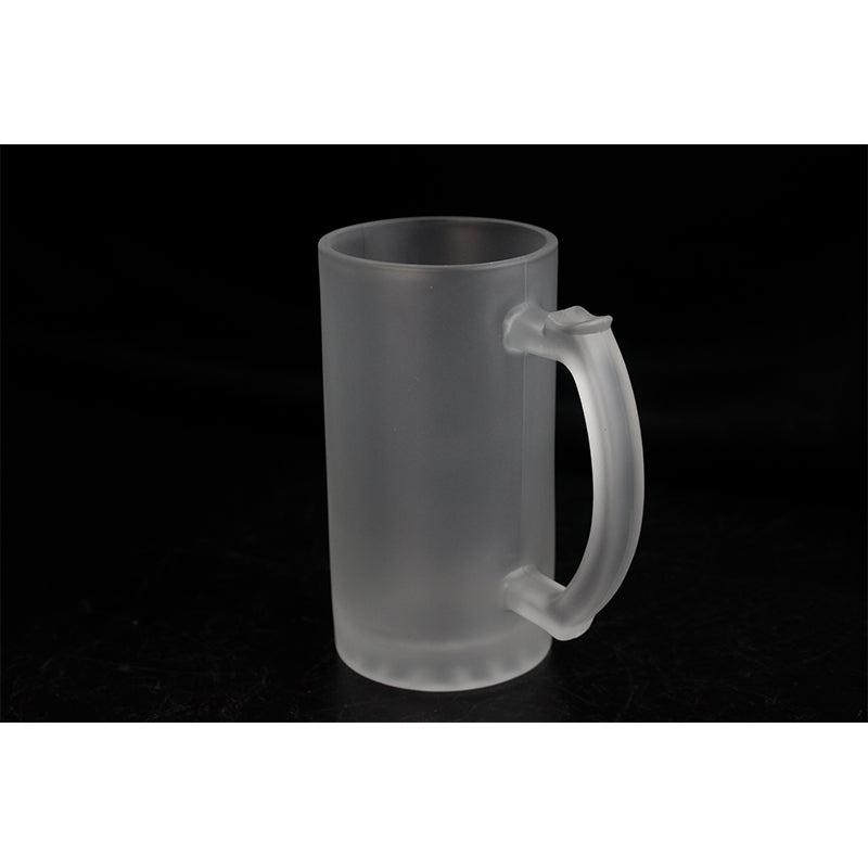 High Quality Customized Clear Color 16 Oz Sublimation Frosted Glass Beer Mug-16oz磨砂玻璃啤酒杯