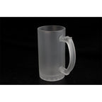 High Quality Customized Clear Color 16 Oz Sublimation Frosted Glass Beer Mug-16oz磨砂玻璃啤酒杯