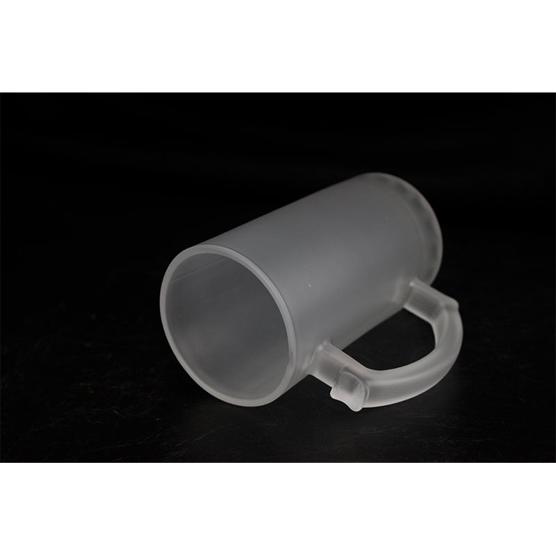 High Quality Customized Clear Color 16 Oz Sublimation Frosted Glass Beer Mug-16oz磨砂玻璃啤酒杯