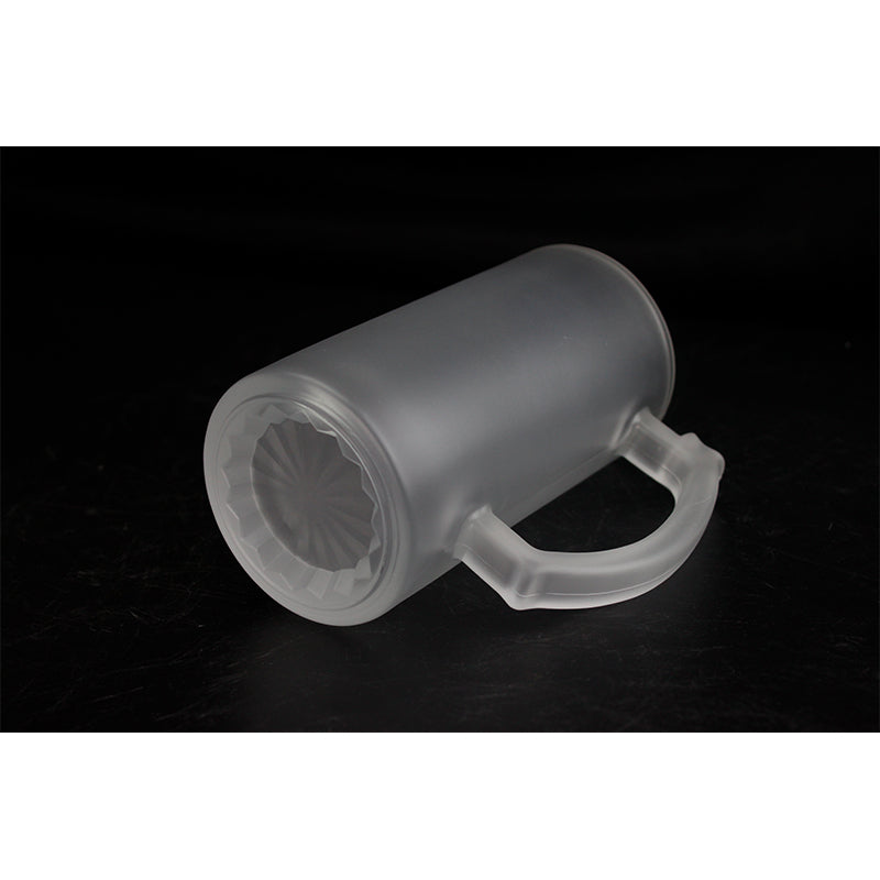 High Quality Customized Clear Color 16 Oz Sublimation Frosted Glass Beer Mug-16oz磨砂玻璃啤酒杯