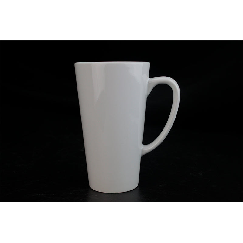 Wholesale 17oz Conical Sublimation Latte Ceramic Mug Orca Coatings-17oz锥形白杯