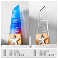 Crystal Custom Color Crystal Wooden Trophy Award Creative Glass Trophy Award-18-18款金属实木奖杯