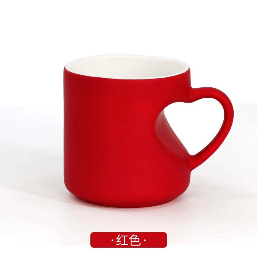 11oz Ceramic Color-Changing Heart Shape Mug-11oz桃心手把变色杯