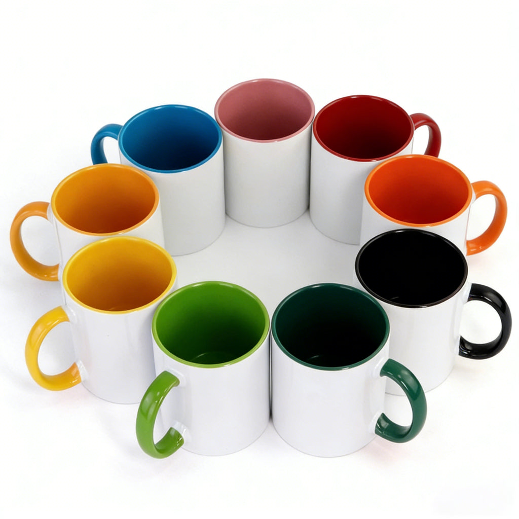 Heat transfer cup 11 oz Interior color painted cup