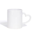 Sublimation Blank 11oz White Ceramic Coffee Mug with Heart Handle-11oz心柄白杯