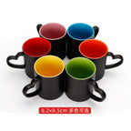 11oz Eco-Friendly Glossy Sublimation Magic Mug with Heart Handle-11oz心柄内彩变色杯