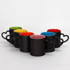 11oz Eco-Friendly Glossy Sublimation Magic Mug with Heart Handle-11oz心柄内彩变色杯