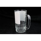 High Quality Customized 22oz Sublimation Glass Beer Mug White Patch-22o刮白啤酒杯