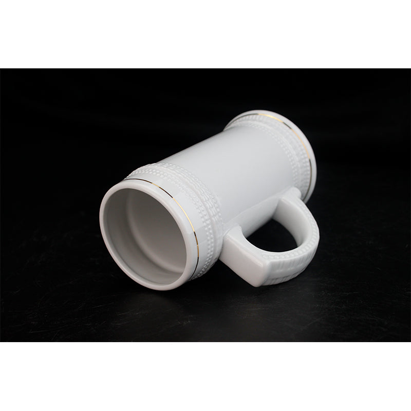 22oz Golden Rim Ceramic Beer Mugs Sublimation Ceramic beer cup-22oz金边啤酒杯