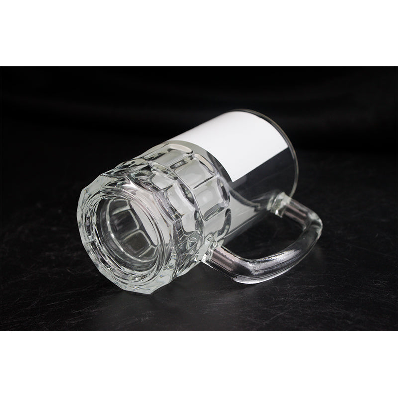High Quality Customized 22oz Sublimation Glass Beer Mug White Patch-22o刮白啤酒杯