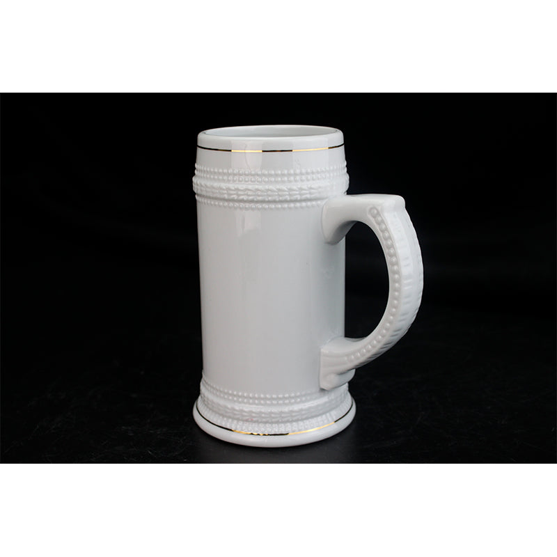 22oz Golden Rim Ceramic Beer Mugs Sublimation Ceramic beer cup-22oz金边啤酒杯