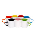 11oz Sublimation Ceramic Coated Double Color Cup with Heart Handle-11oz心柄内彩彩把杯