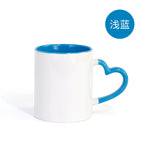 11oz Sublimation Ceramic Coated Double Color Cup with Heart Handle-11oz心柄内彩彩把杯