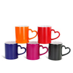 11oz Sublimation Magic Mug Sublimation Blank Color Changing Mug With Heart Handle-11oz心柄亮光变色杯